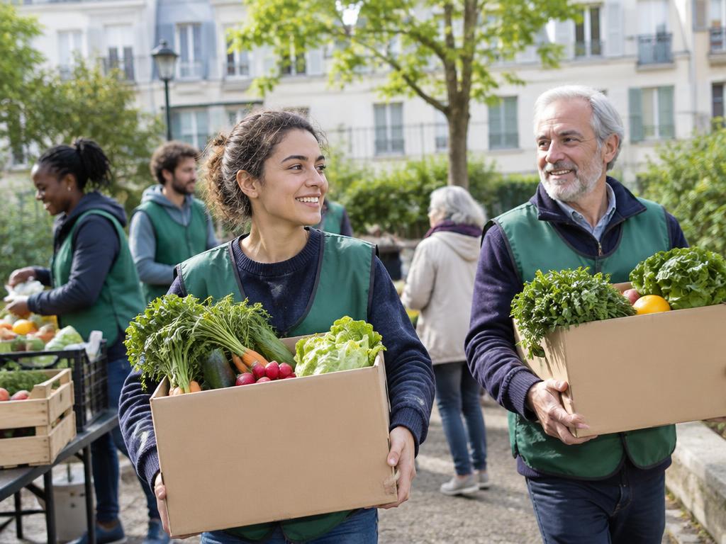 Des bénévoles réunis autour d’une collecte solidaire